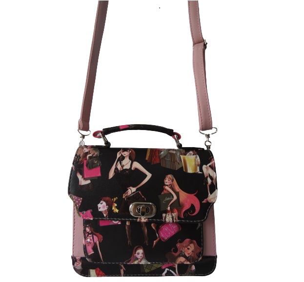 Bolso Pequeño Tipo Crossbody Calzado Guerreros Vr-101 ROSA X NEGRO